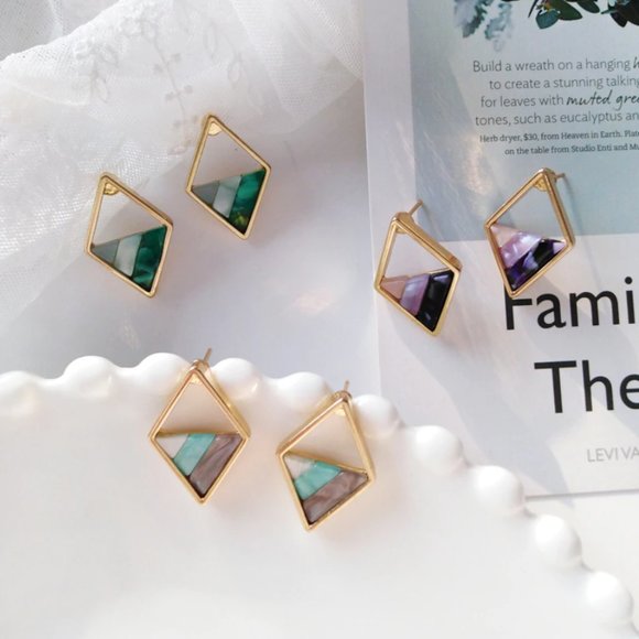 Wild Store Jewelry - Geometric retro colorful stud earrings